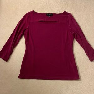 3/4 sleeves. Dark pink shirt. Never worn.